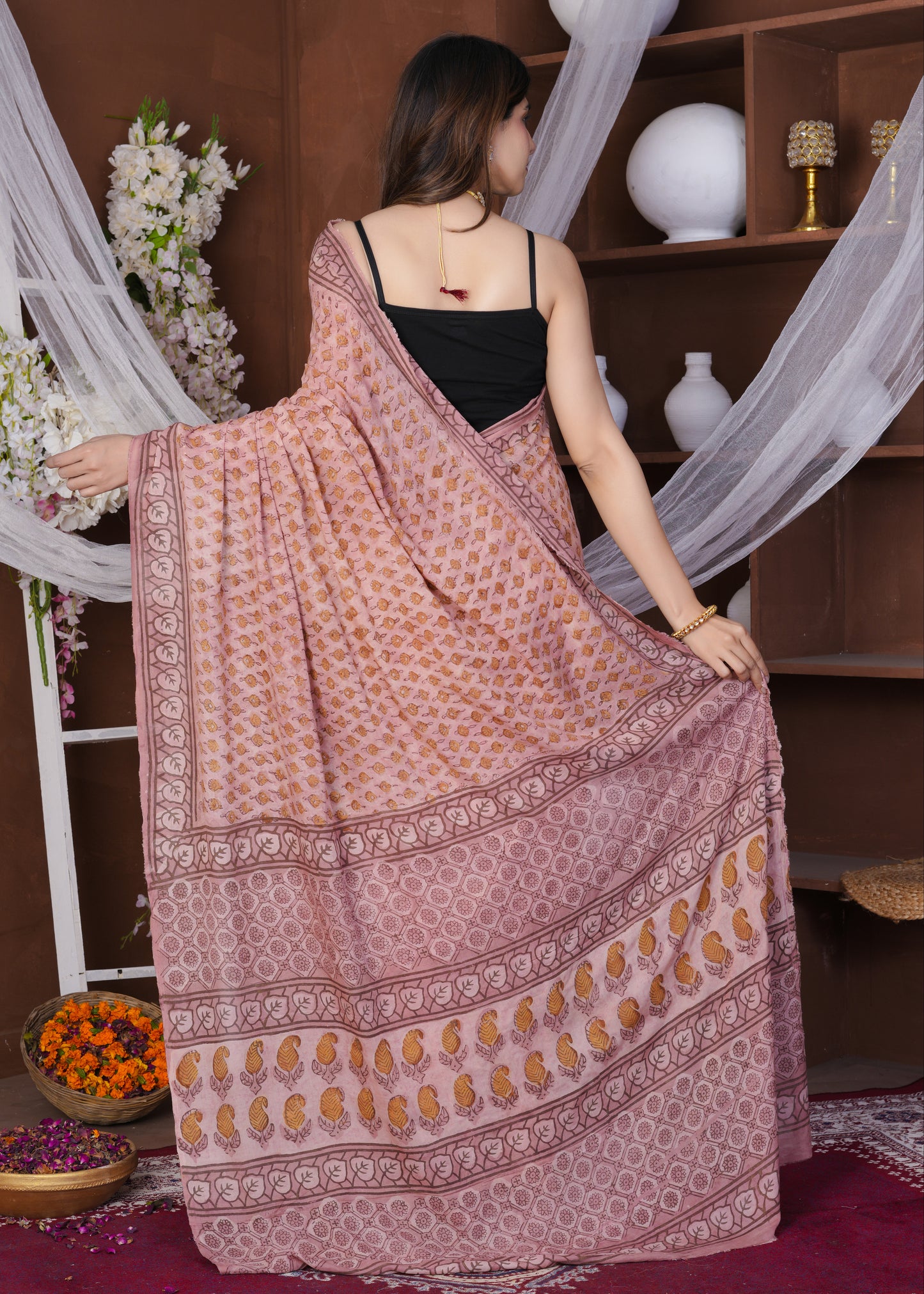 Simon Pink Multani Modal Saree