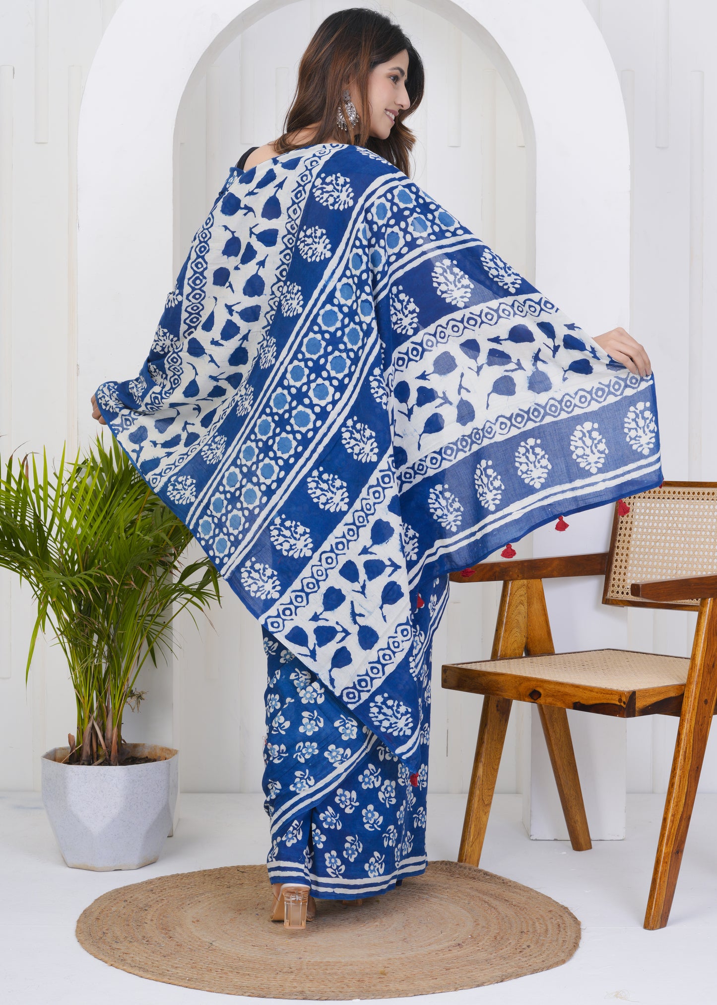 Kahaniyaan: Indigo Dabu Mul Cotton Saree
