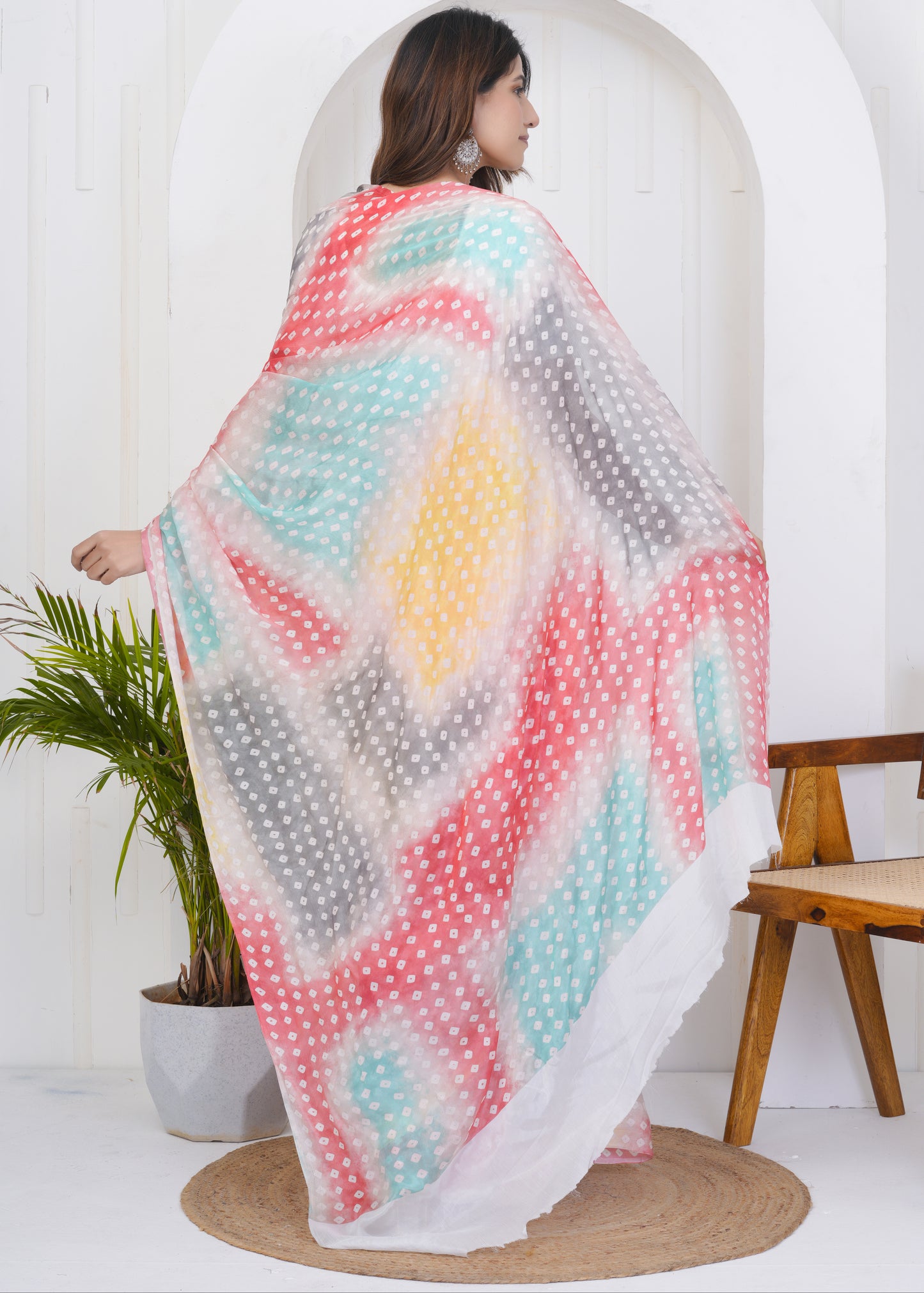 Aahana: Bandhani Pure Chinnon Saree