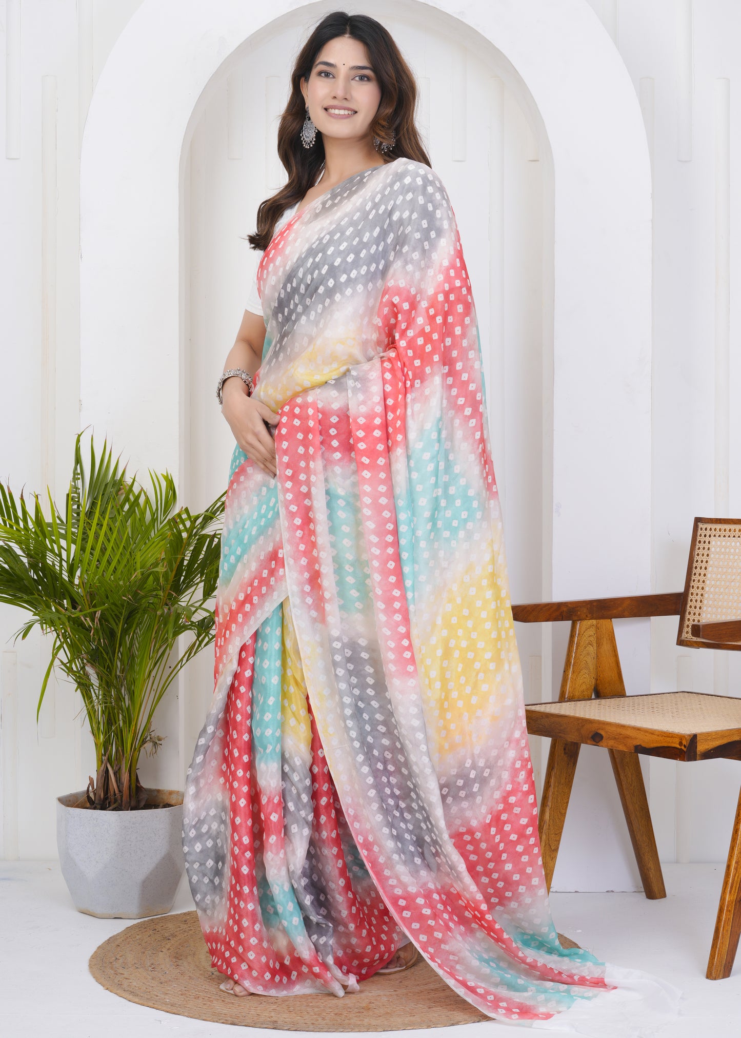 Aahana: Bandhani Pure Chinnon Saree