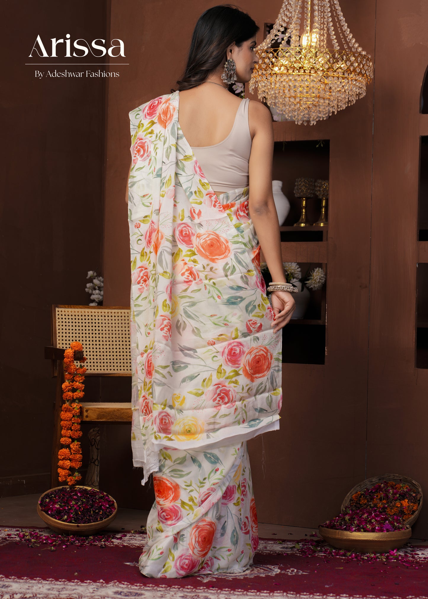 Aahana Orchid Pure Chinnon Saree