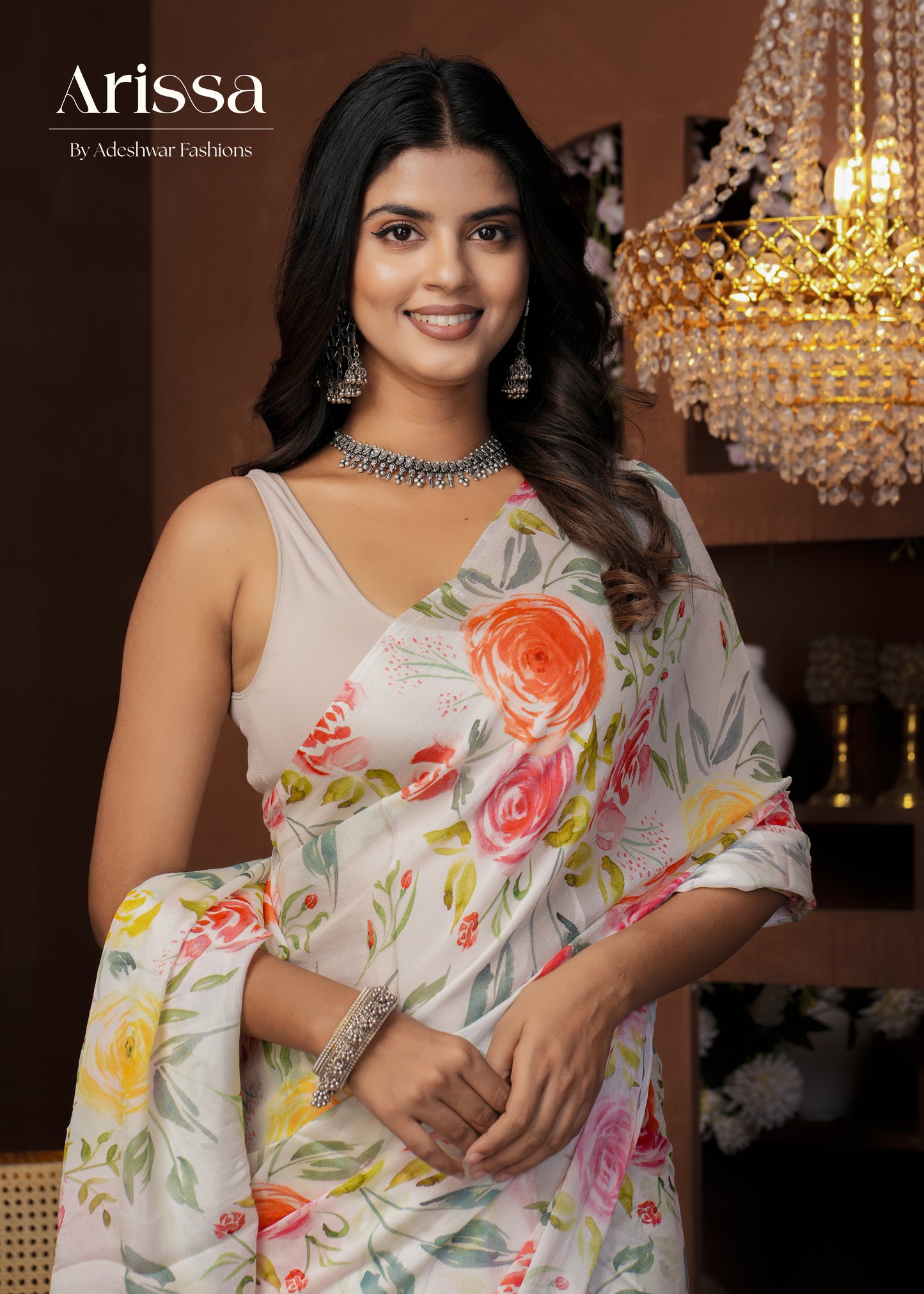 Aahana Orchid Pure Chinnon Saree