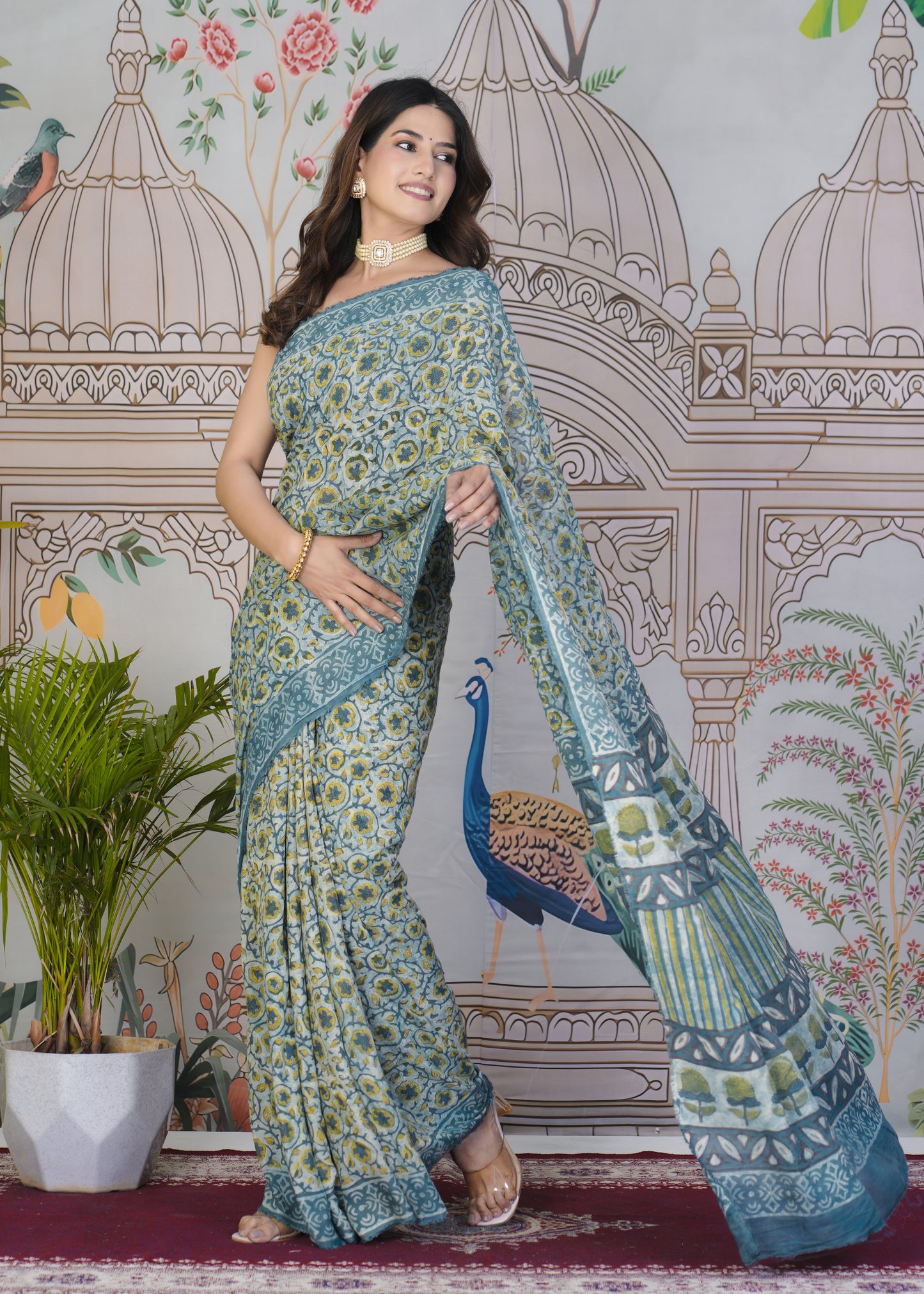 Bluejay Multani Modal Saree