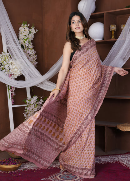 Simon Pink Multani Modal Saree