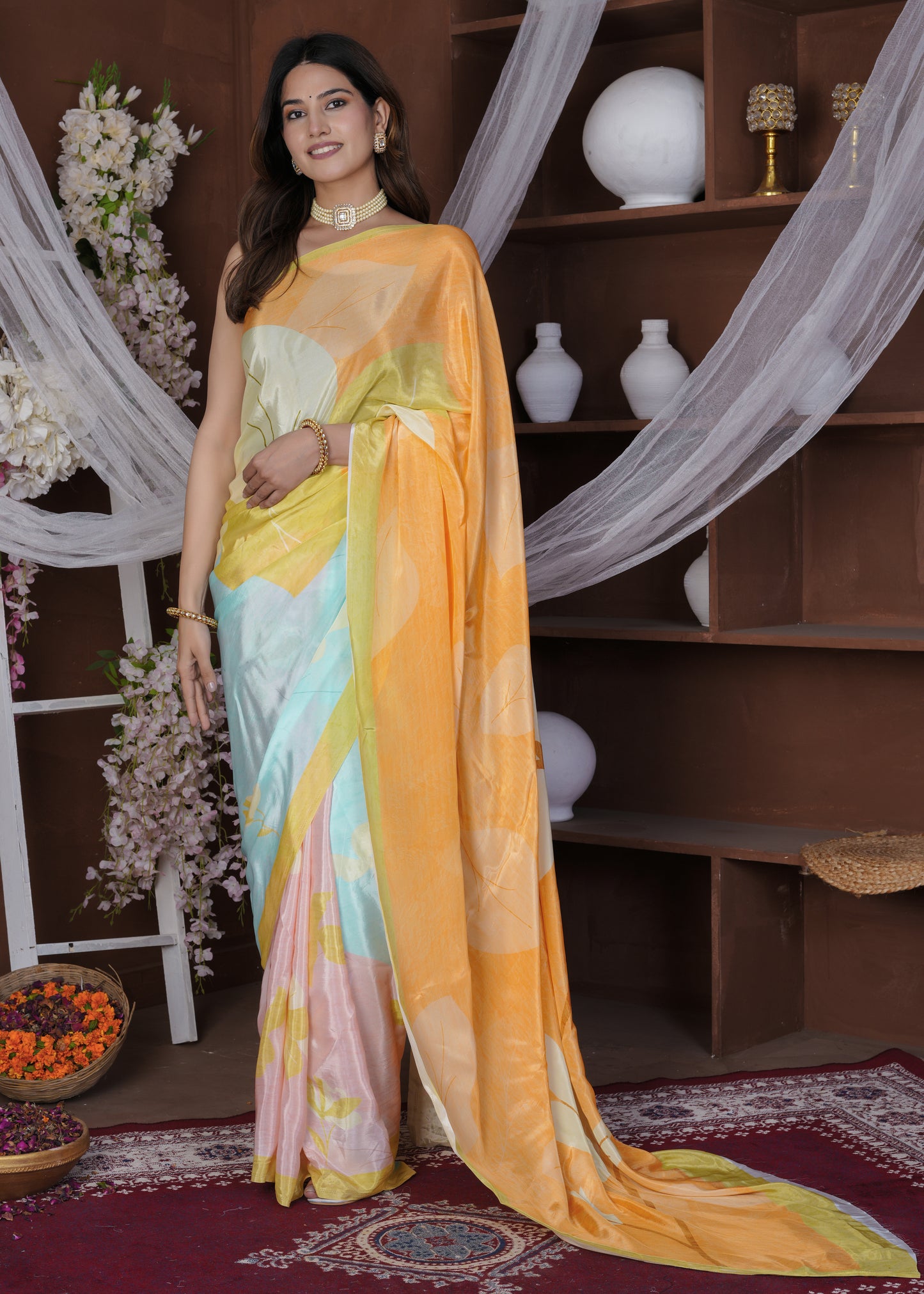 Velora: Pestals Viscose Crepe Printed Saree