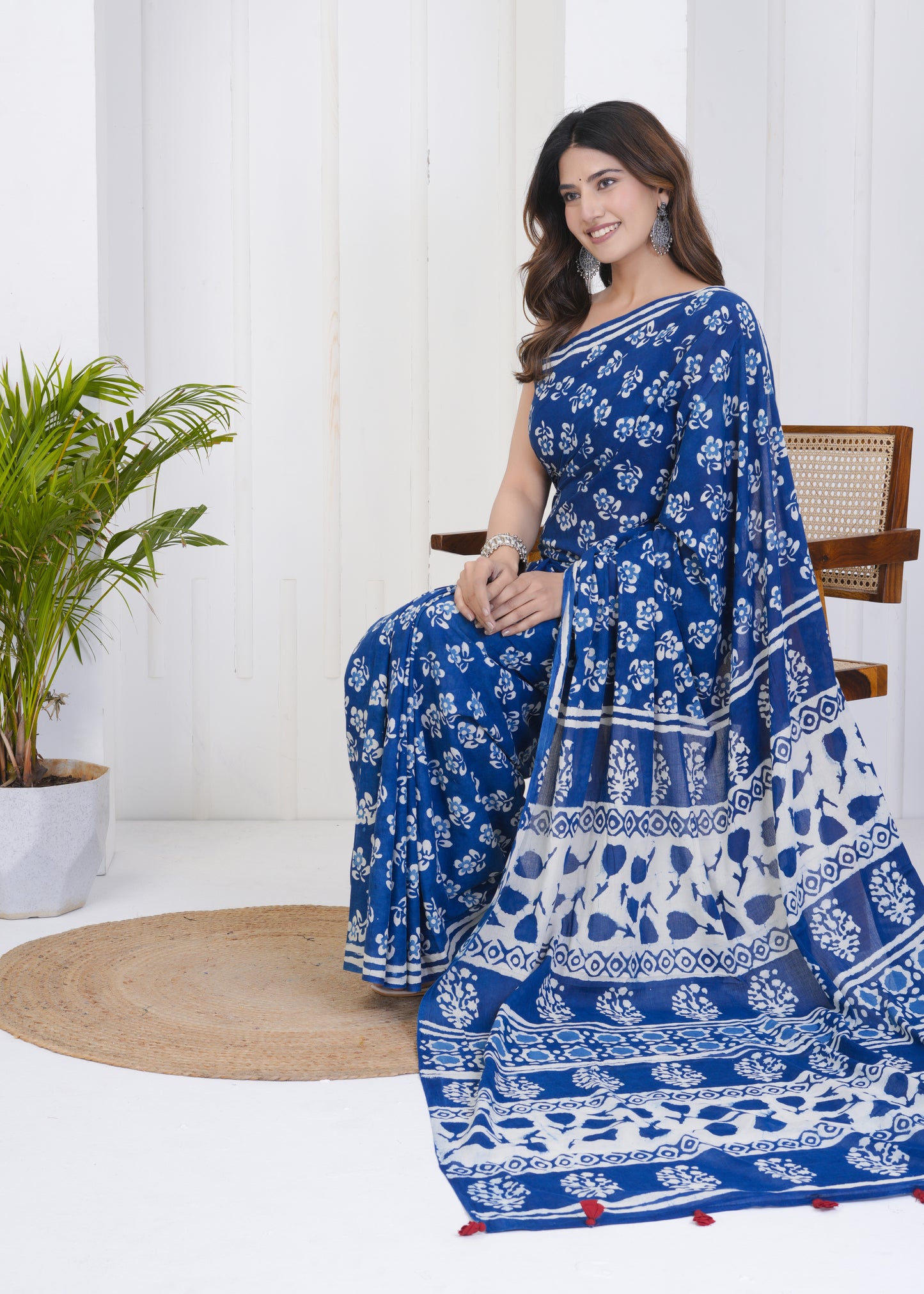 Kahaniyaan: Indigo Dabu Mul Cotton Saree