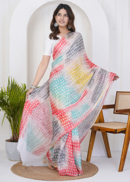 Aahana: Bandhani Pure Chinnon Saree