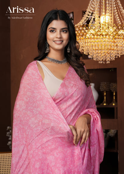 Aahana Flora Pure Chinnon Saree